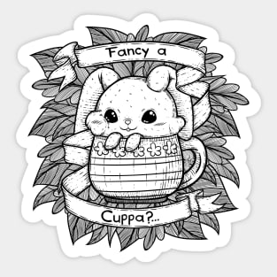 Bunny in a Cup Sticker